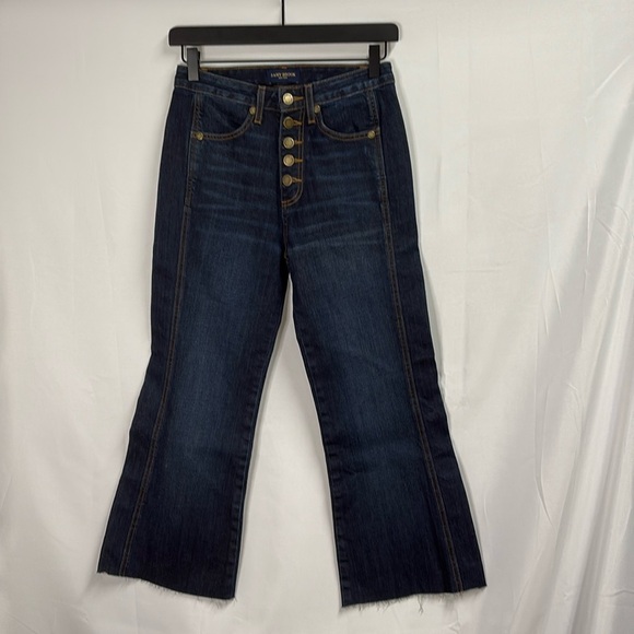 Ramy Brook Button Fly Cropped Flare Jean in Dark Wash Size 25 - Picture 1 of 7
